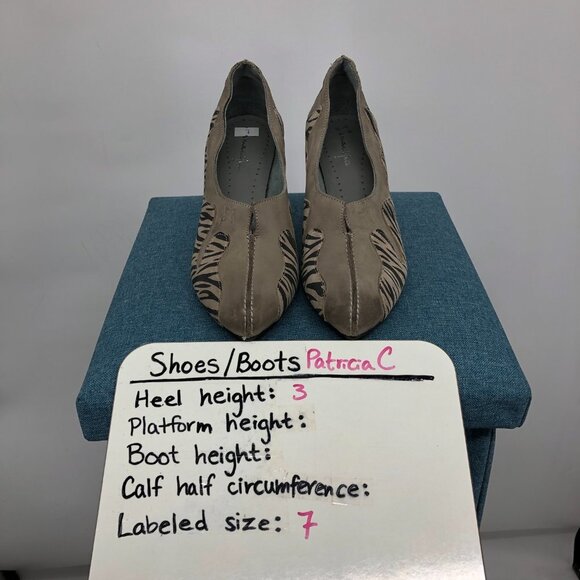 Maciejka Beige Zebra Print Block Heel Round Toe Shoes size 6 (EU 36) - Picture 15 of 16